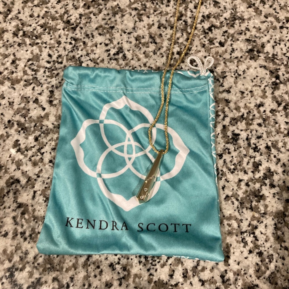 Kendra Scott gold necklace with crystals